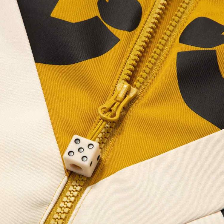 Puma X Staffonly X Monopoly Kollaboration Cartoon-Print Colorblock Reißverschluss Baseballkragen Wattierte Jacke Unisex Jacke Ziegelgelb 539893-84