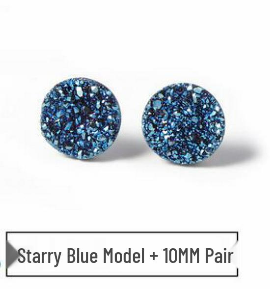 Men's Black Crystal Cluster Earrings - Simple Korean Style with Personality