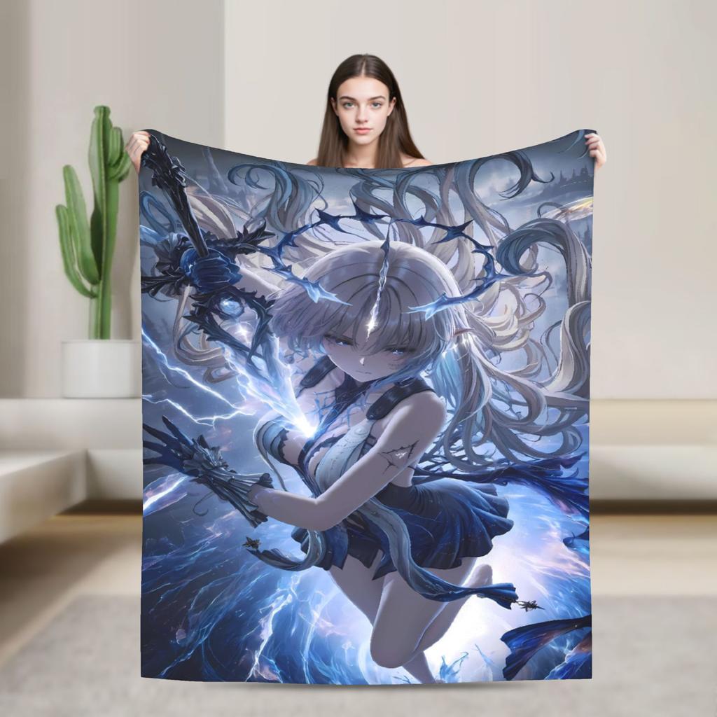 Warm Soft Blankets Camping Iuno Wuthering Waves Game Throw Blanket  Flannel Bedspread For Bedroom Fluffy Sofa Bed Cover