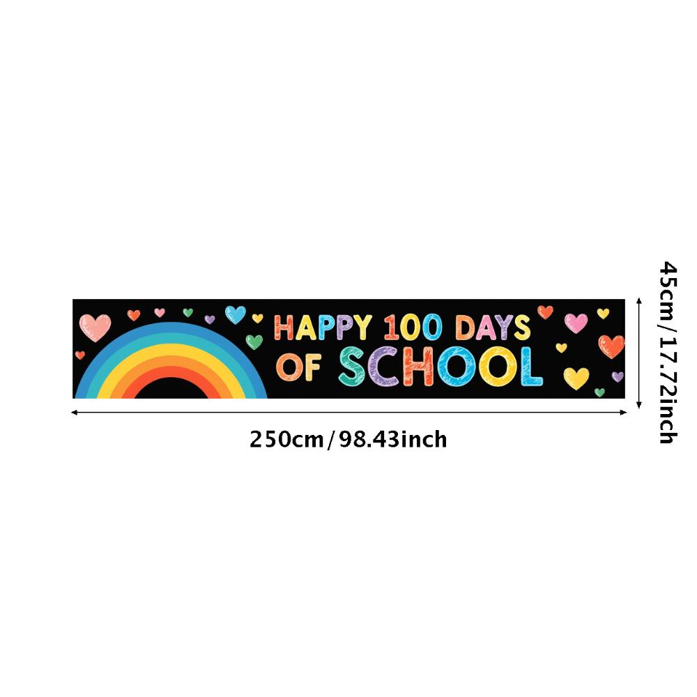 Large Hearts Eye-catching Colorful Versatile Banner Educational Rainbow for Kids