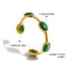 Yori Ovaal Groen Natuursteen Manchet Armband Bangle Goudkleurig Metaal Roestvrij Mode Pols Sieraden Bijoux Accessoires