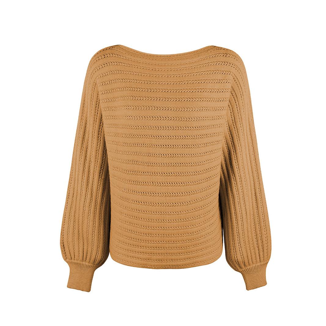 

Осень-зима Винтажный свободный топ с длинными рукавами однотонный кардиган трикотажный свитер с косой горловиной XL жёлтый