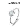 925 Sterling Silver Colorful CZ & Opal Eternity Bands Finger Ring Trendy Stackable Vacation Fine Jewelry For Women Gifts