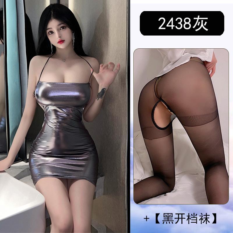 Sexy underwear female sexy hot girl style low chest tight and thin heart scheming backless strap nightclub hip skirt