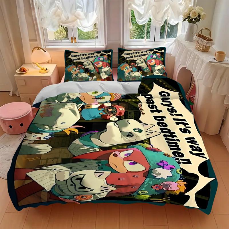 Nightmare Before Bedtime Printed 3pcs Bedding Set Soft Microfiber 1 Duvet Cover And 2 Pillowcases Home Bedroom Decor Xmas Gift Ek162