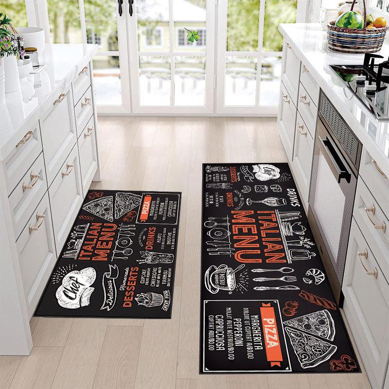 VIKAMA Nordic Kitchen Floor Mat, Anti-Slip Balcony Laundry Room Floor Mat, Corridor Entrance Long Carpet, Home Decoration