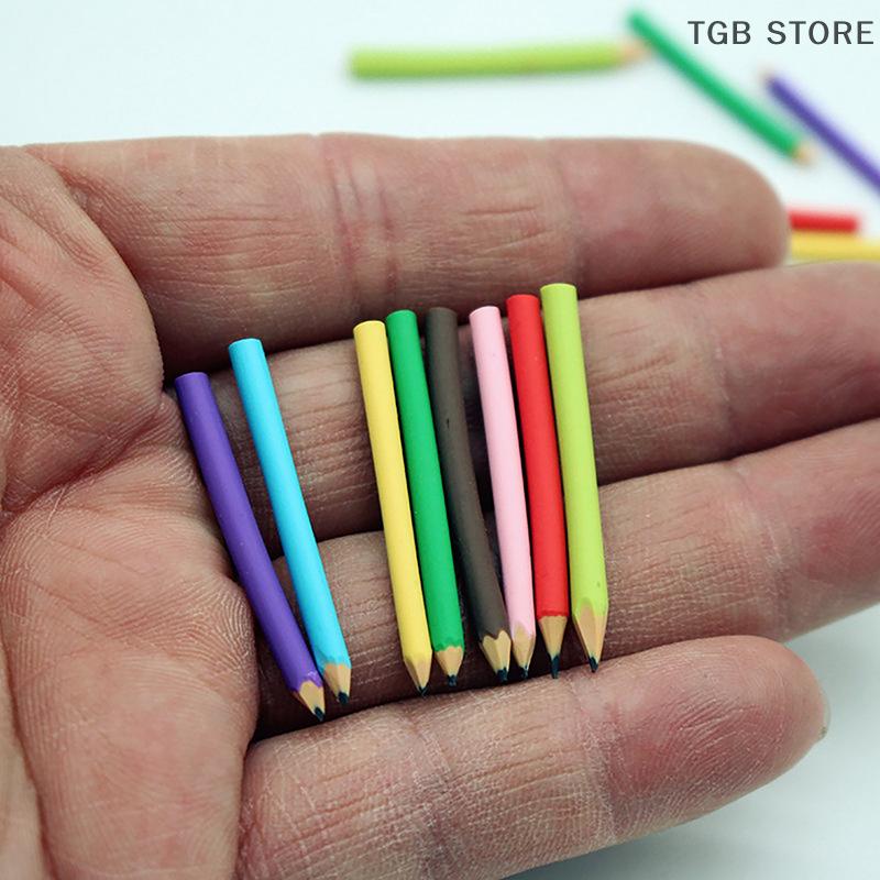 5Pcs Miniature Colored Pens Mini Pencils School Supplies For Dollhouse Kids Pretend Play Toy Accessories