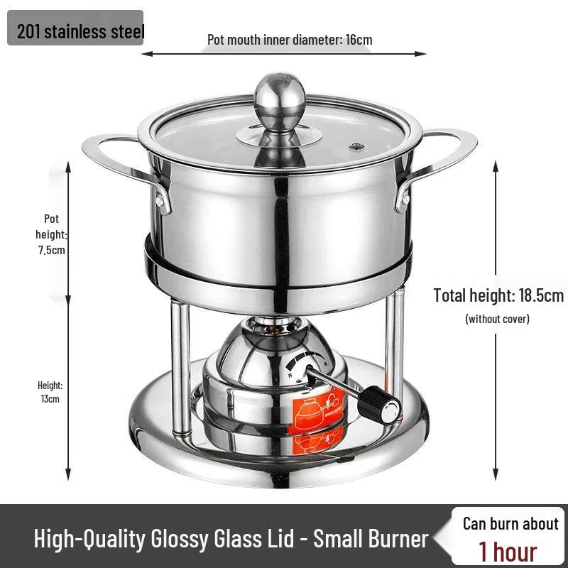Jiakangming 304 Stainless Steel Personal Gas Hot Pot