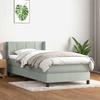 VidaXL Slatted Bed Base and Mattress Light Grey 90x210 Cm Velvet 3318099