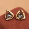 Diamond Hollow Triangular Stud Earrings 2025 New Xiaohongshu Earrings High-end Niche Temperament Earrings