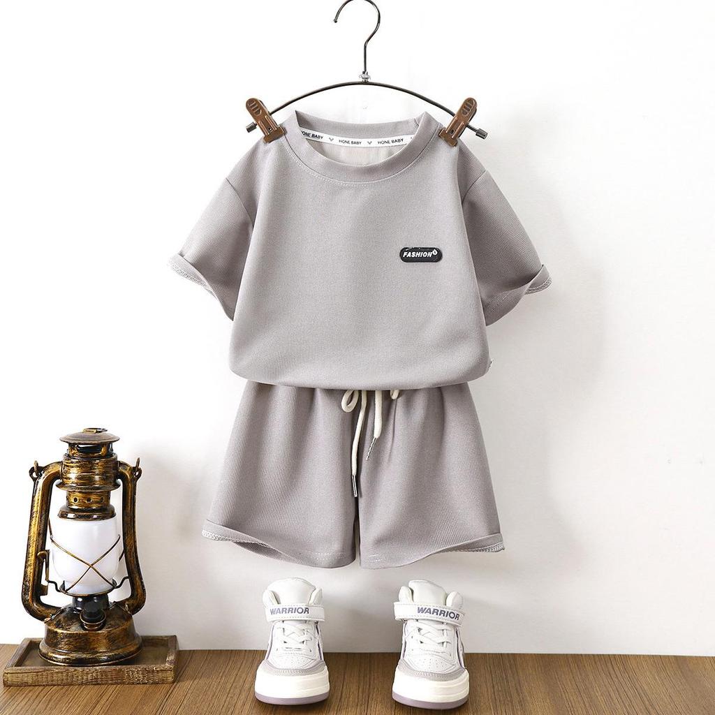 2 Stücke Casual Kinder Kurzarm Shorts Sets Sommer Kinder Kleidung Junge Mädchen Baby T Hose Outfits Soild Farbe Trainingsanzüge 1-8 jahre