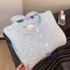 Powder Blue Soft Style Premium Knit Cardigan Women Early Spring Autumn Versatile Sweater