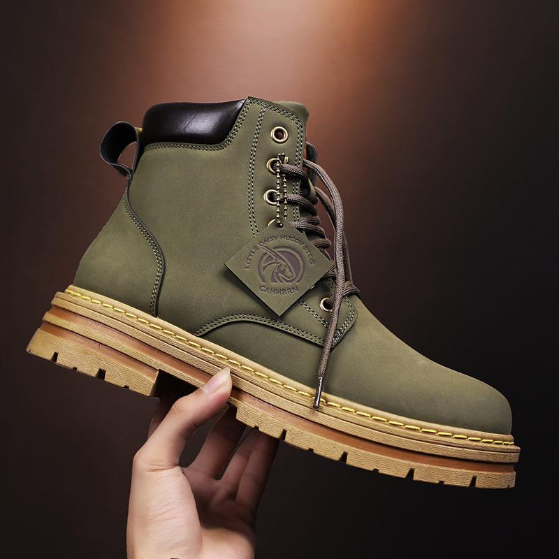 

Big yellow boots big head Martin boots 2025 spring and autumn high-top versatile Martin boots new men s tooling shoes Martin boots 45