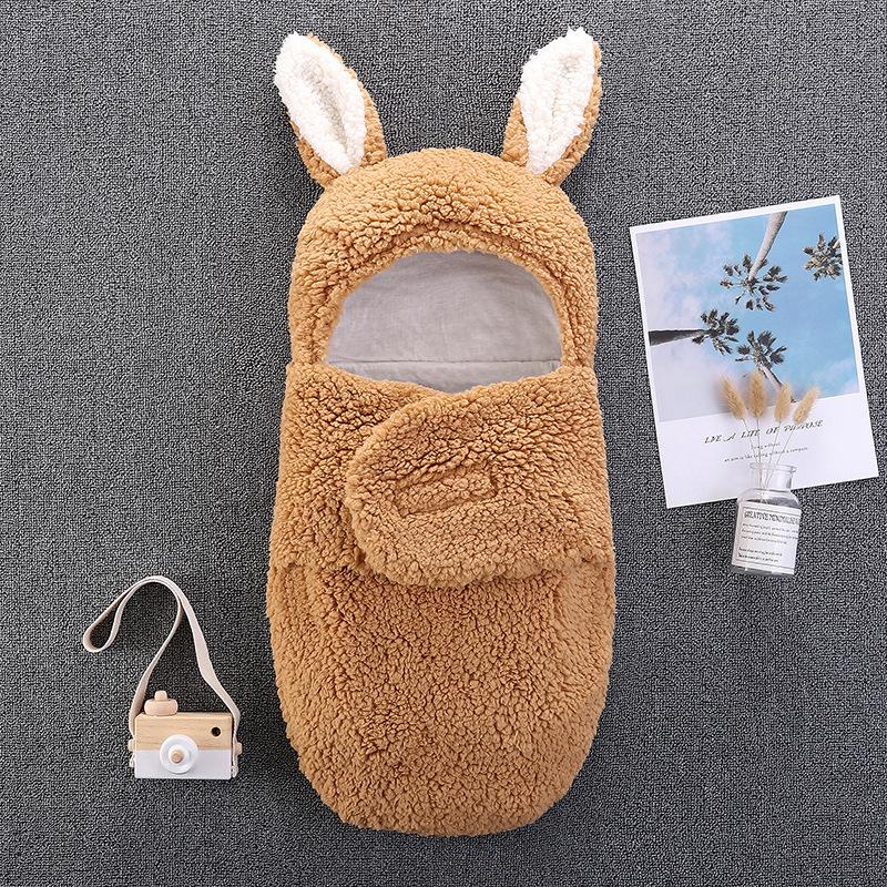 Copertina Swaddle per Neonato Morbida Carina con Orecchie Indossabile Sacco a Pelo Busta Anti-Sussulto per Neonati Maschi Femmine