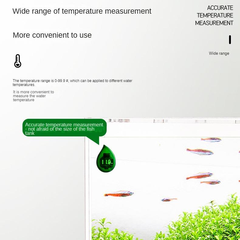 Fish Tank Thermometer Mini Small Electronic High-precision LED Hot Belt Fish Turtle Tank External Attached Aquarium Temperature Measurement