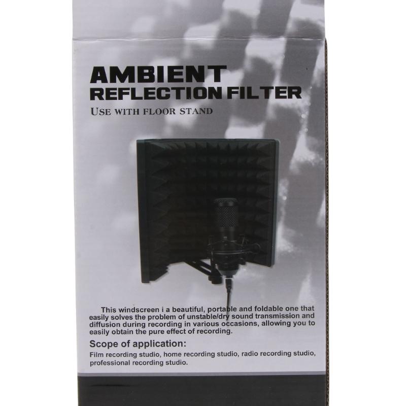 Microphone Isolation Shield Studio Recording Shield High Density Reflection Filter Foam Soundproof Microphone Shield