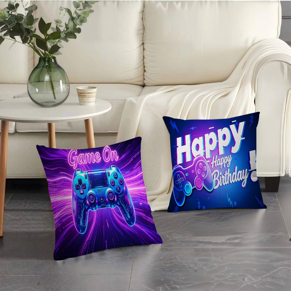 Game On Theme Gamer Pillow Cushion Cover Pillowcase Living Room Sofa Home Decor Customized