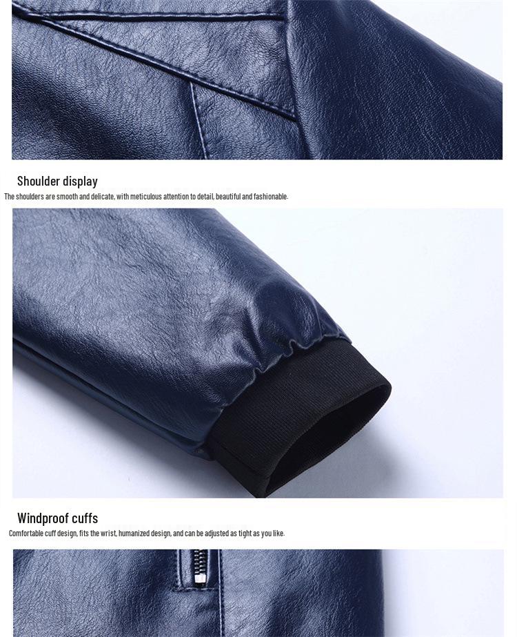 8XL Plus Size Men's Slim Fit PU Leather Jacket - Spring/Autumn Korean Motorcycle Style
