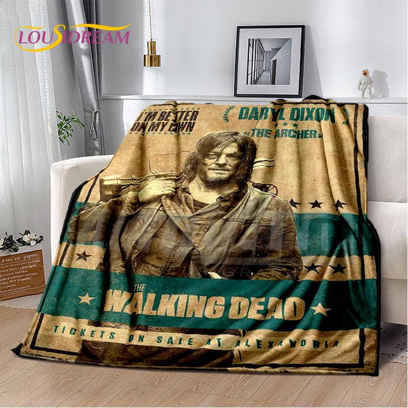 The Walking Dead Korku Yumuşak Peluş Battaniye, Flanel Battaniye Atmak Battaniye Oturma Odası Yatak Odası Yatak Kanepe Piknik Örtüsü Bettdecke