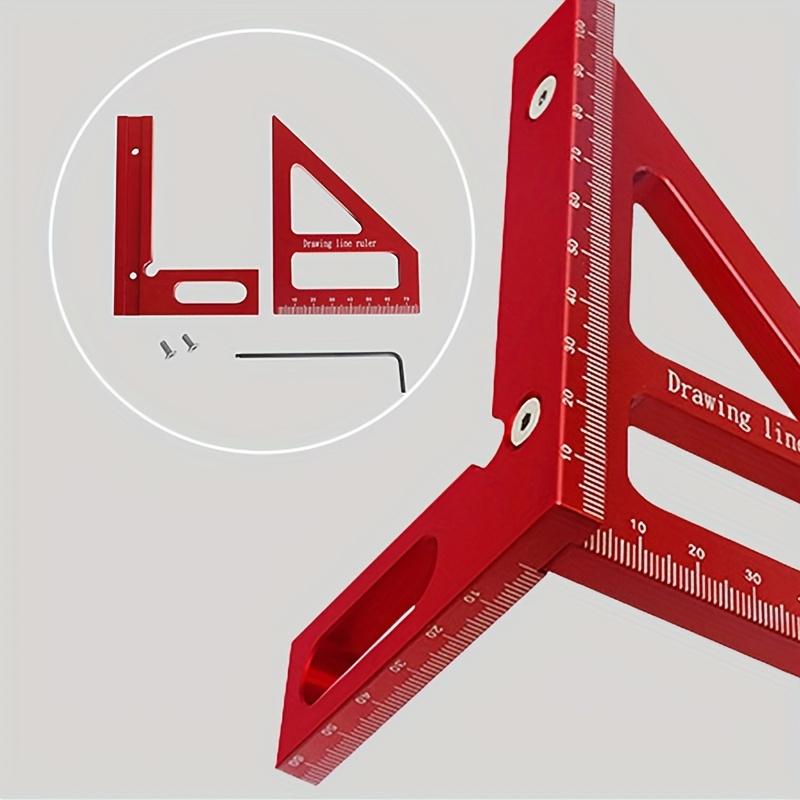 Carpenter Square- Woodworking Square Protractor Aluminum Miter Triangle Ruler 3D Multi Angle 45/90 Degree Layout Measuring Ruler