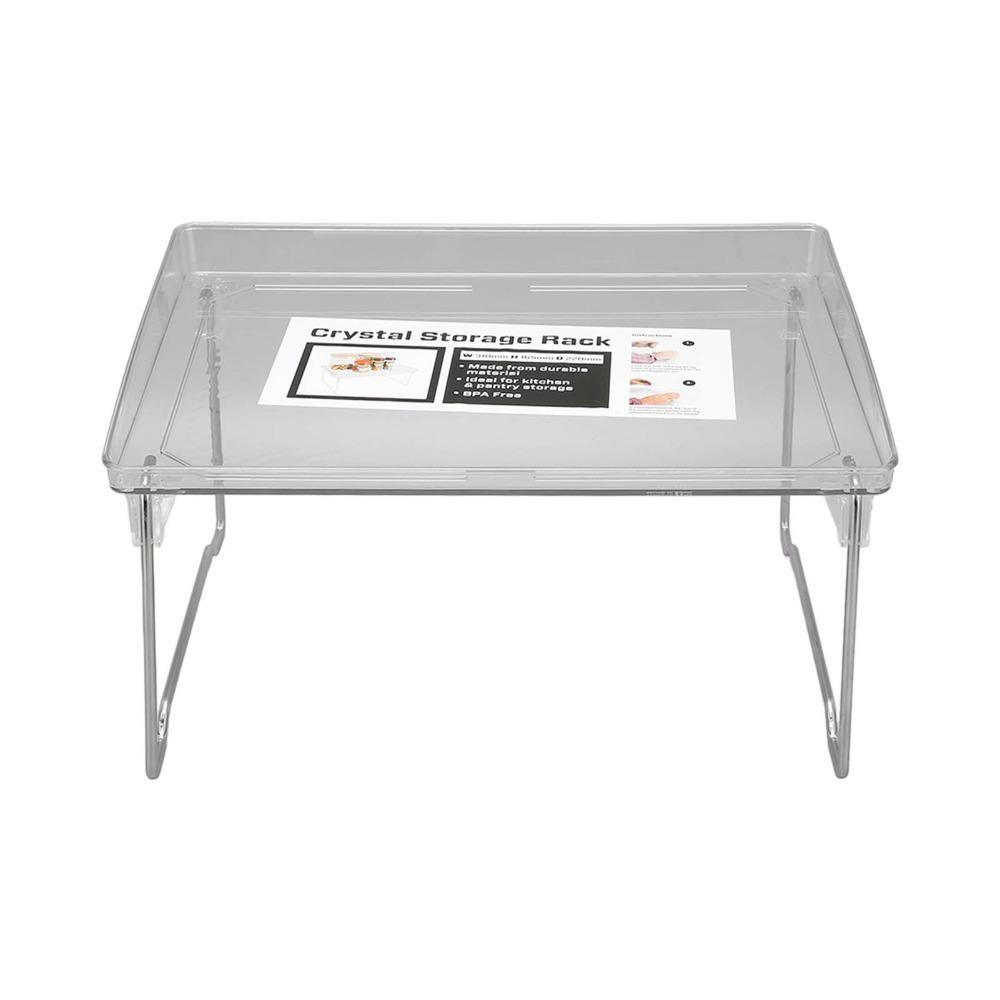 

Foldable Desk Organizer Rack PET Adjustable Multifunctional Storage Shelf Space-Saving Design Transparent Clear Organizer