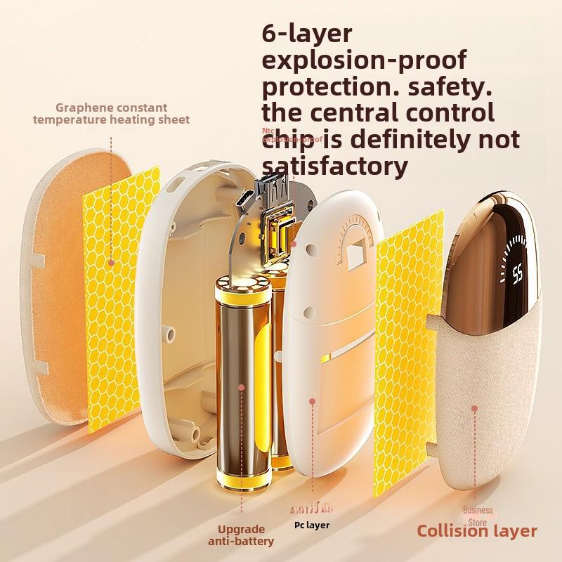 Dual-Sided Rechargeable Plush Hand Warmer - Portable Self-Heating Device