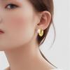 Luxurious copper Color Fashion Round Ball Hoop Earrings Rose Gold & Gold Zircon Slap Piercing Ear Buckles for Women Fine Zircon