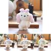 Mini Dog Stuffed Animal Keychain Super Soft Short Plush Bow Ornament Gift For Kids Girls