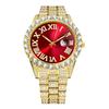 MISSFOX Iced Out Quartz Watch for Men Hip Hop Fashion Cool Bling Bling Diamond Luxury Watches Mens Stainless Steel Waterproof Luminous Wristwatch