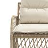 Vidaxl 2-Cz. Garden Furniture Set With Cushions, Beige, Poly Rattan