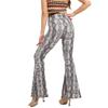 Fashion Floral Leggings High Waist Printed Flared Trousers For Women Highly Stretchable Fitness Tights Yoga Pants Dance Pants