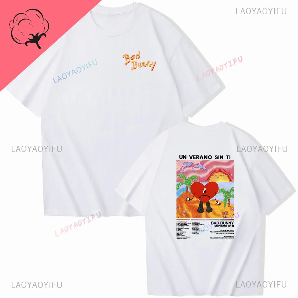 Un Verano Sin Ti Bad Bunny Tu No Eresyythkg Printed Pure Breathable and Summer Shortsleev Casual Oneck Comfortable Men Tshirt