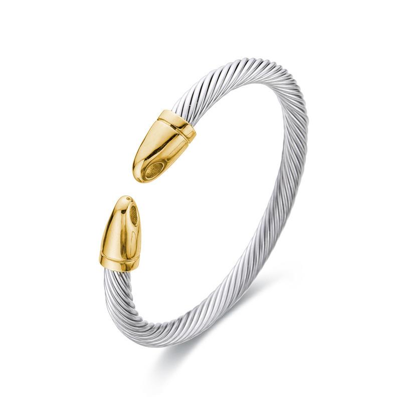

Europe and The United States Popular Twisted Wire Wire Rope Gold Bracelet, Wire Rope Cross Cable Retro Bracelet 2026 18CM