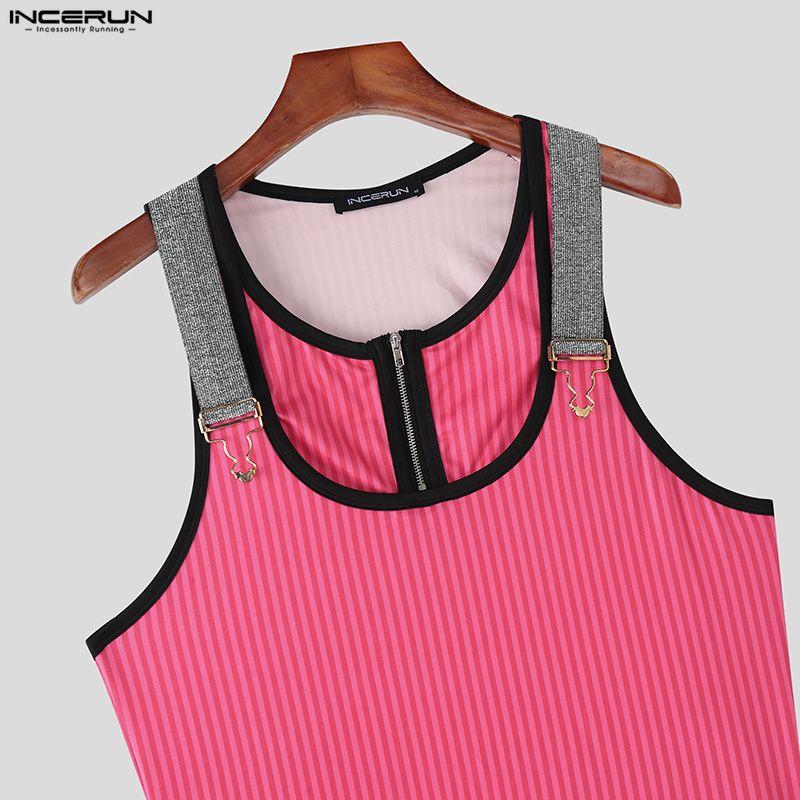 INCERUN Sommer Herren Ärmellos Gestreift Patchwork Lässig Sport Tanktops Weste