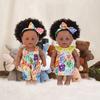 12inch Realistic Black Girl Doll with Natural Curly Afro Hair Safe Reborns Toy For Children Collectible Comforting