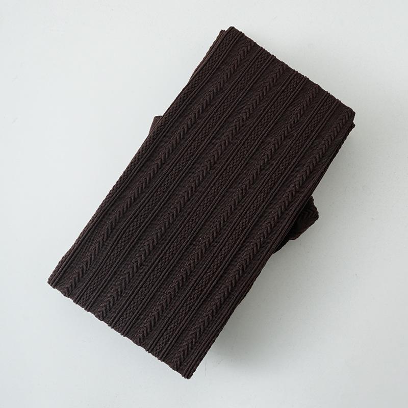 Grey See-through Cable Knit Leggings for Women - Spring & Autumn Thin Style Pantyhose That Stay Up