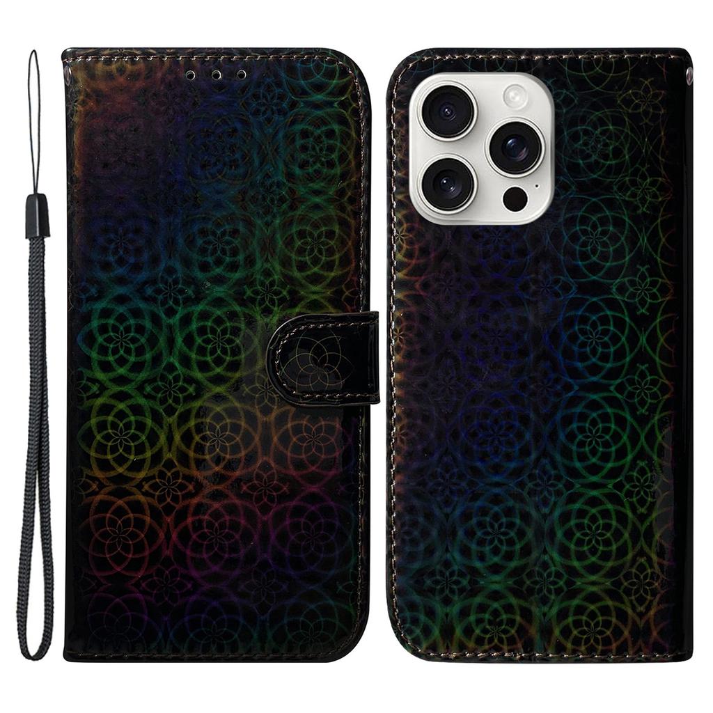 For iPhone 16 Pro Max Case Dazzling Flower Anti-Drop Leather Phone Cover