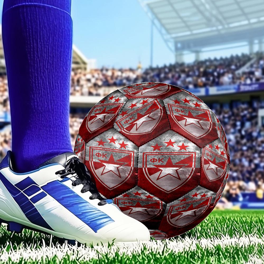 Crvena Zvezda Size 5 Soccer Ball, Suitable for Training and Matches, High-Elasticity, Wear-Resistant Material Gift for Fan