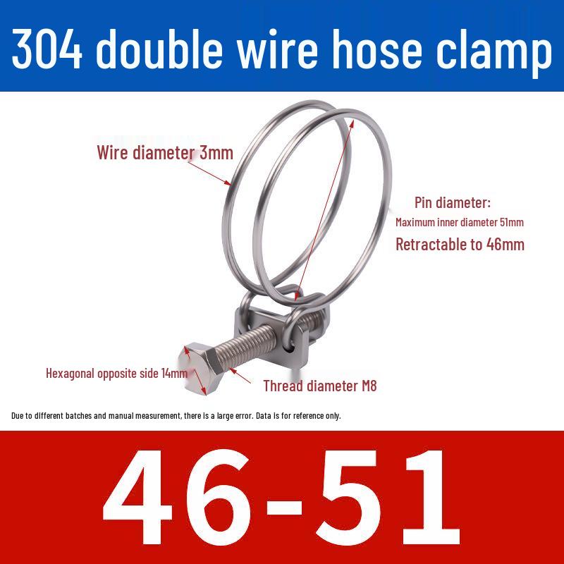 Doppeldraht-Schlauchschelle aus Edelstahl für Feuer-, Wasser-, Gasleitungen - Verdickt