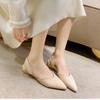 Women Pointed Toe Sandals 2024 Spring New Fashion Shoes Trend Slides Dress Slingback Flip Flops Elegant Walking Classic Slippers