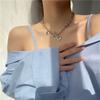 Fashion Love Heart Pendant Choker Necklace for Women Silver Color Clavicle Chain Female Party Jewelry on the Neck New