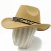 Dark purple Cowboy Hat New Jazz Knight hat cowboy hat monochrome felt hat men's and women's large brim outdoor hat