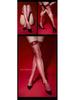 Little Matchmaker White Silk Lace Bow Thigh-High Socks with Red Trim