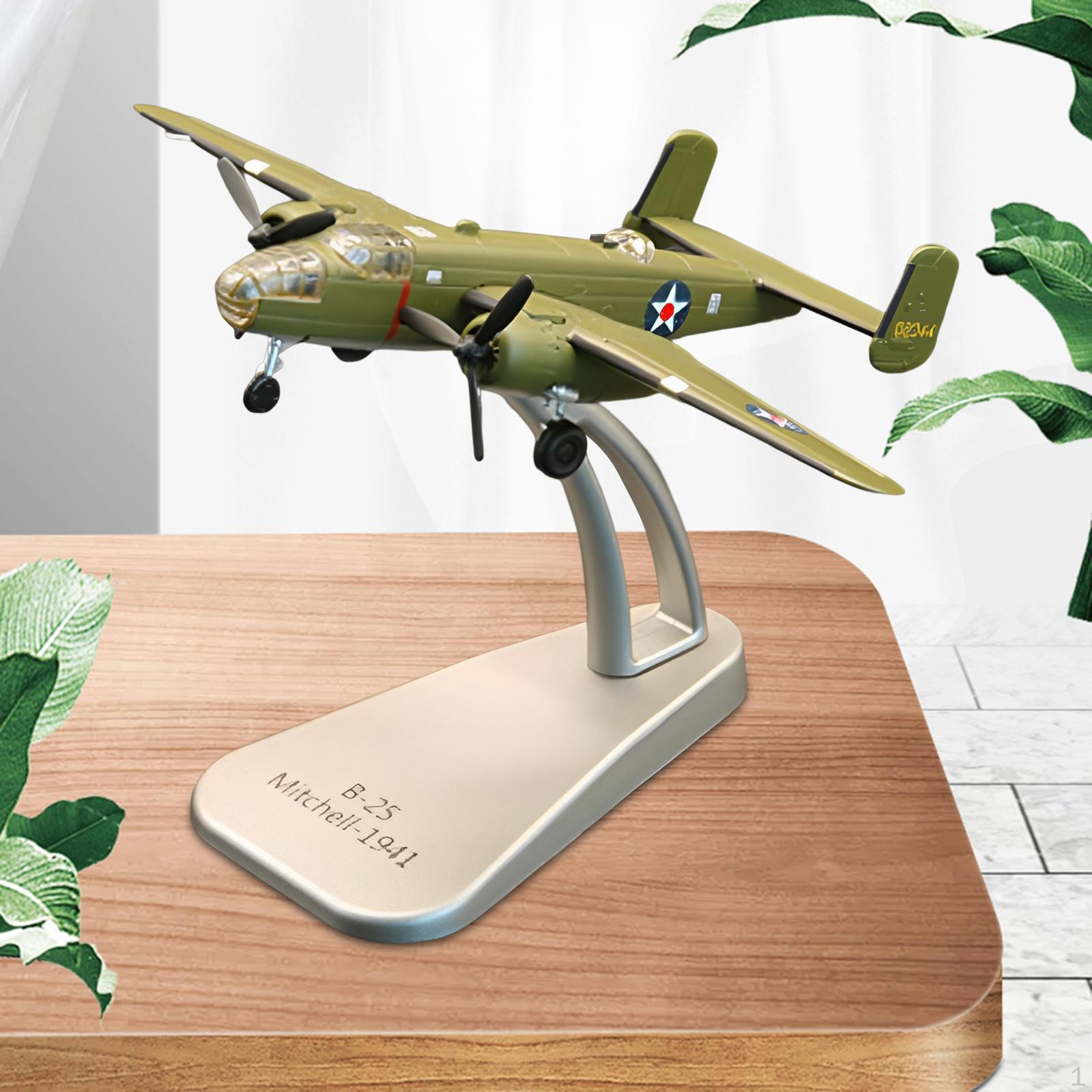 Alloy Diecast Fighter Model, B25 Aircraft Plane 1/144 Scale B-25 Airplane