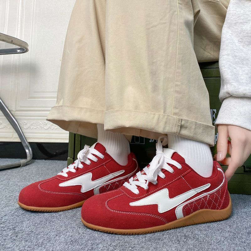 Black German Training Shoes Women's Autumn Thin-soled Sports Shoes Versatile Non-slip Flat Bottom Lightweight and Not Tired Feet Casual Shoes