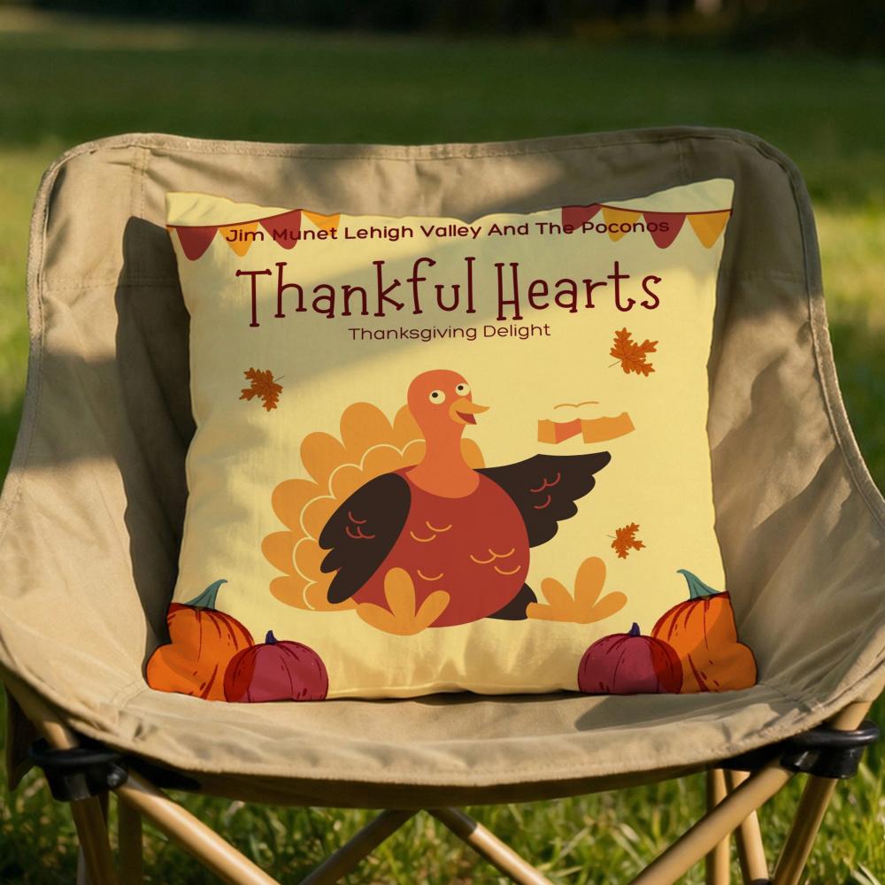 Thanksgiving cute turkey Cushion Cover Soft Reversible  Durable Pillow Cover  MultiScene Use for Home  Car Daily Comfort