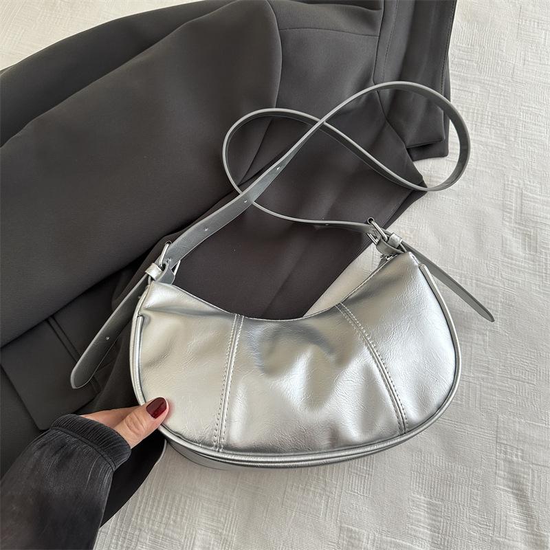 Women Bag Fashion Crossbody Shoulder Bag Vintage Dumpling Hobo Armpit Bag PU Leather Messenger Bag for Daily Use