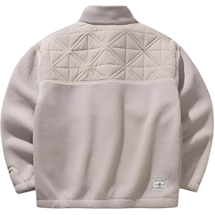 Anta Life Series Stand Collar Zipper Loose Thick Casual Fleece Jacket Men Jacket 152548723-2