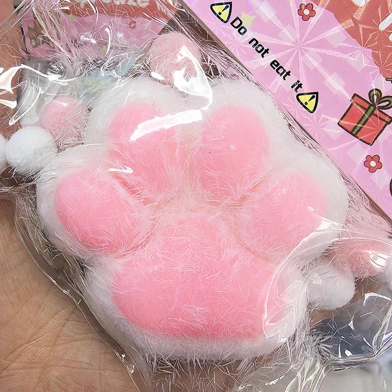 non-toxic Squeeze Cat Paw Toys Cute Soft Abreact Relief Relax Toys Sticky Decompressing Pinching Cat Paw Stress Relief Squishy Toy Gift