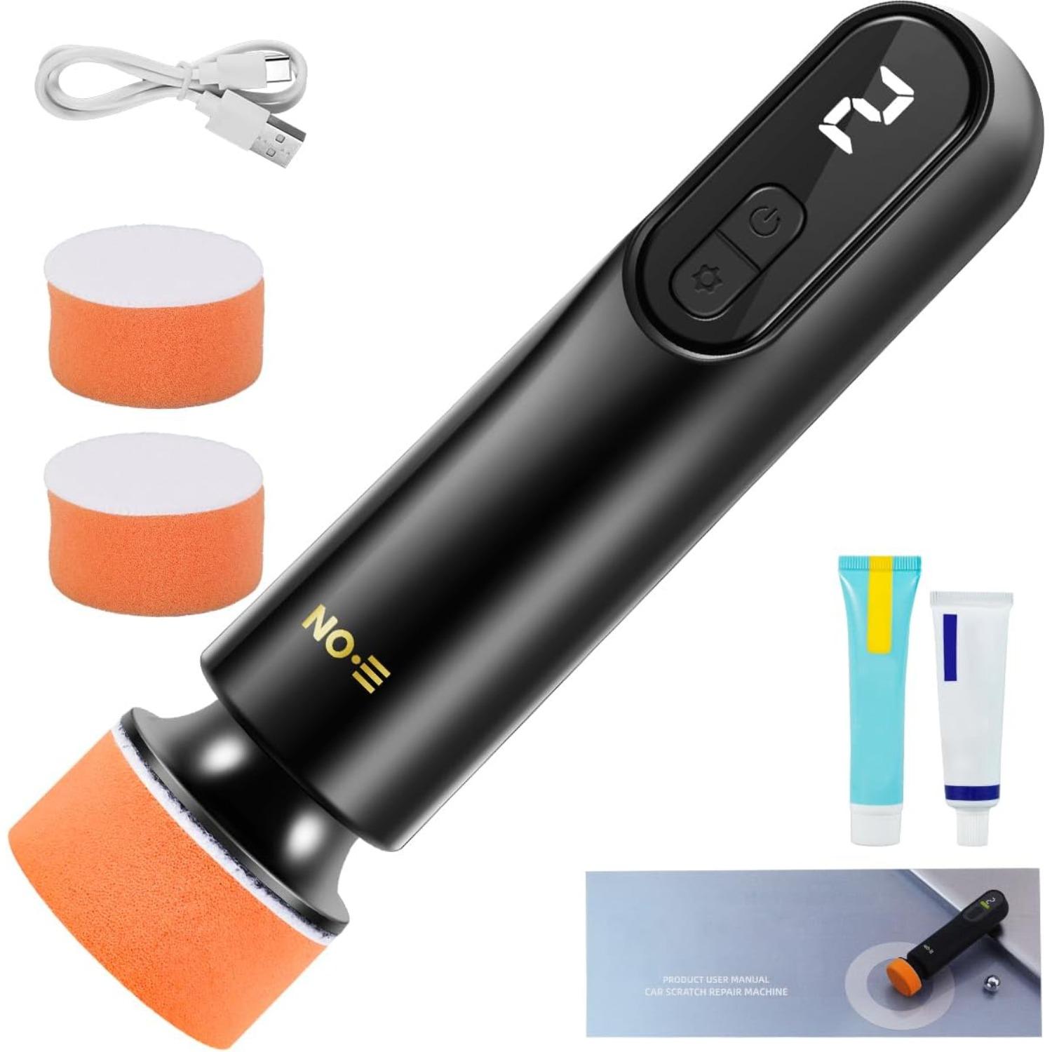 

Cordless Car Polishing Machine 12000rpm Electric Car Buffer 3 Speeds Adjustable Portable Rotary Mini Scratch Repair Tool with LED Display for Car